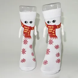 Women Socks Comfortable Breathable Couple With Built-in Magnets Whimsical Magnetic Christmas Fun Novelty