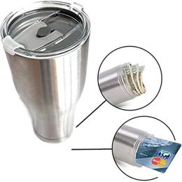 Stainless Steel Coffee Mug Tumbler Diversion Safe Water Bottle Stash Box Hidden Bottom Storage 240411