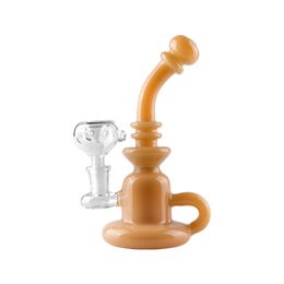 Headshop666 GB046 Coloured Glass Bong Dab Rig Smoking Pipe About 18.5cm Height Bubbler Water Bongs 14mm Male Quartz Banger Nail Tobacco Dome Glass Bowl