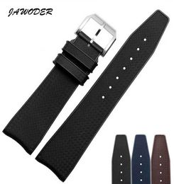 JAWODER Watchband 22mm BlackBrownBlue Waterproof Diving Silicone Rubber Watch band strap with stainless steel pin buckle for IW37216579