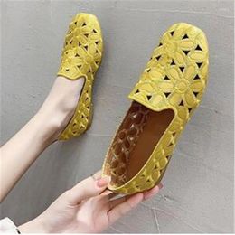 Casual Shoes Women Flats Slip On Loafers Foldable For Square Toe Single Hollow Out Fashion Party Ladies