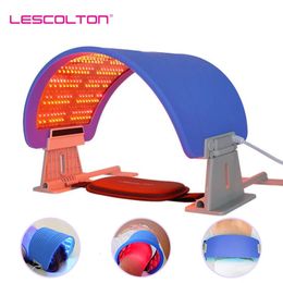 Lescolton PDT Led Mask Facial Light Threapy Machine Foldable 7 Colour Lamp Pon Skin Rejuvenation Salon Home Use Care 240418