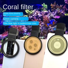 Heating 52mm Coral Lens Filter Kits for Phone Lens Phone Camera Filters Lens Macro Lens Fish Aquatic Terrarium Lens Fish Tank Marine