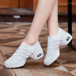 Dance Shoes Teachers Practise Square Female Breathable Mesh Sports Aerobics Soft Bottom Jazz Modern