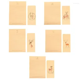 Gift Wrap 10x/Set Deer Pattern Stationery Paper Writing And Envelopes Set For Letter