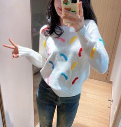 Designer jumper t-Shirt sweaters women knit sweater clothes fashion pullover female Heavy full diamond letter short pink top base sweater pullover