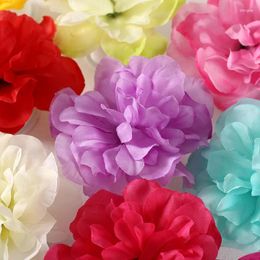 Decorative Flowers High Quality 50pcs/lot 12 Cm Artificial Silk Corsage Headdress Dahlia Daisy Chrysanthemum Handmade DIY Home Decor Flower