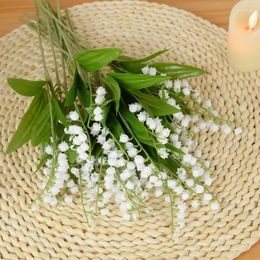 Decorative Flowers 6pcs Artificial Lily Of The Valley Fake Plants For Home Living Room Decoration Bridal Bouquet Wedding Party Po Props