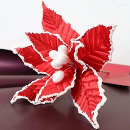 Decorative Flowers 1PC Artificial Christmas Velvet Flower Party Festival Decoration Ornaments Accessories Xmas Tree Ornament Year Gift