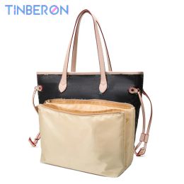 Cases TINBERON Nylon Insert Bag Double Layer Cosmetic Bags Zipper Makeup Bag Women Waterproof Toiletry Storage Bags Insert Organiser