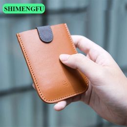 Holders DAX V3 Genuine Leather Slim Portable Card Holders ID Credit Protector Gradient Women Men Wallet Business Card Case Money Purse