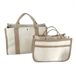 Storage Bags Trendy Women Carryall Bag Capacity Canvas Tote For With Multiple Compartments Pockets Stylish Mother Baby