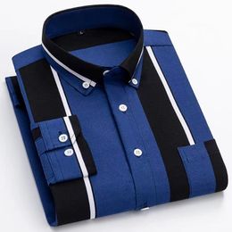 Designer Real Pocket Men's Long Sleeve Printed Stripe Summer Thin Non-Iron Anti-Wrinkle High-End Fashion Versatile Trend Shirt