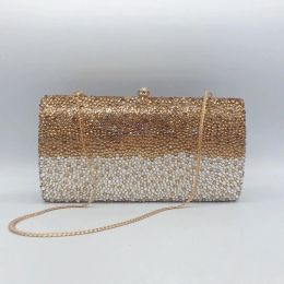 Bags Gold/white/gold Rhinestone Full Diamond Evening Clutch Purse Best Designer Ladies Party Wedding Clutches Female Handbags