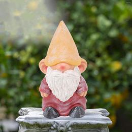 Garden Decorations Gnome Resin Structure Stable Bottom Retro Style Figurine For Patio Porch Pointed Head