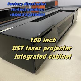 2024 NEW Customised ALR Motorised floor rising projection screen 4K/8K UST laser projector integrated cabinet for 3D Home Cinema