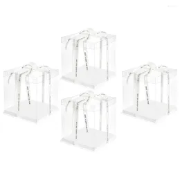 Mugs 4 Pcs Clear Plastic Containers Chocolate Box Biscuit Case Cookie Packing Supplies Cake The Pet Bakery Party Accessory