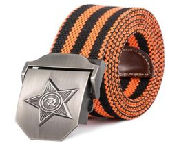 New Men & Women High Quality 3D Five Rays Star Military Belt Old CCCP Army Belt ic Retired Soldiers Canvas Jeans Belt4541183