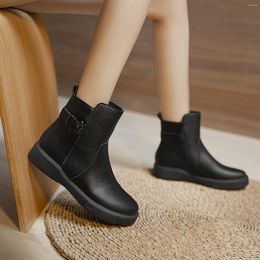 Casual Shoes Sneakers Women'S Tennis Color Square Heels Buckle Strap Short Booties Round Toe Female Zapatos Para Mujeres