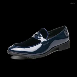 Dress Shoes Shiny Face One Foot Pedal Bean Men's Pointed Toe Lefu Korean Edition Small Leather British Style Hairdresser