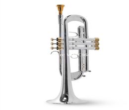 Professional Beautiful LT197GS77 Trumpet B Flat silverplated High Quality musical instrument With Case Mouthpiece 6457478