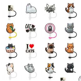 Drinking Sts Cat St Er Topper Sile Accessories Charms Reusable Splash Proof Dust Plug Decorative Diy Your Own 8Mm Drop Delivery Otjh6