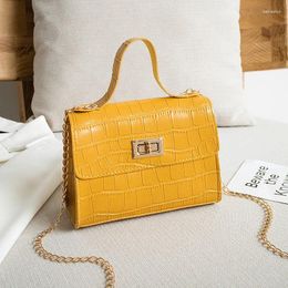 Shoulder Bags PU Fashion Women 2024 Summer Crocodile Pattern Handbag Messenger Chain Lock Small Square Bag Wholesale