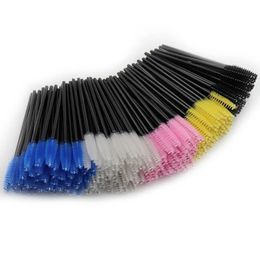 50pcs Eyelash brush Extension Disposable Eye lashes Make Up Brushes Eyebrow Mascara Wand Applicator flexible can bent