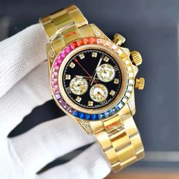 U1 Top AAA Luxury Mens Rolejes Rainbow Watch Reloj Designer Diamond Dial Bezel Automatic Mechanical Movement Self-Winding daytonas Watches Sapphire Wristwatches