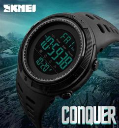 SKMEI Brand Men Sports Watches Fashion Chronos Countdown Men039s Waterproof LED Digital Watch Man Military Clock Relogio Mascul9971764