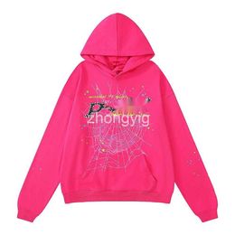 Mens Designer Spder Hoodie Pink Fog Hoodie Hoody Tracksuit Sweater Sweatshirt Young Thug 555555 Angel Hoodies High Quality Y2k Pullovers Cotton Clothing QUBV