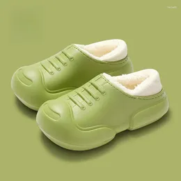 Slippers Winter Cotton Plush Home Women Shoes Interesting Cute Colourful Waterproof Ladies Warm Non-slip Fashion