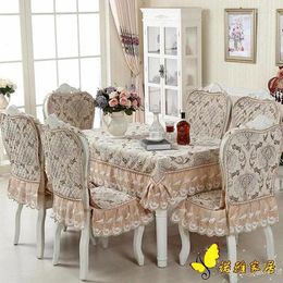 Table Cloth Luxurious Europe Style Cotton Rectangular Lace Edge Tablecloth Letter Printed Dustproof Covers Toalha De Mesa