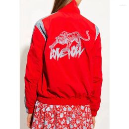 Women's Jackets Zadigant 2024 Autumn Winter Women Red Back Embroidered Long Sleeve Coat