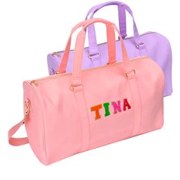 Bags Waterproof Fashion Travel Sport Bags Large Capacity Nylon Travel Handbag Men Shoulder Bag Purple Waterproof Travel Duffle Bag