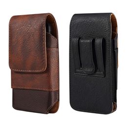 Men's Hanging Mobile Phone Bag Nylon Oxford Cloth Waist Belt Vertical Leather Cover