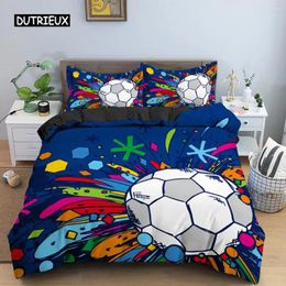 Bedding Sets Football Duvet Cover Set Soccer For Boy Teen Microfiber Sports Theme Comforter Ball Pattern Quilt