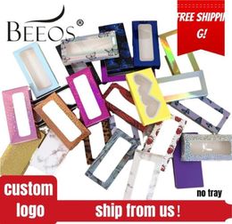 Beeos 2020New 1020304050 Pcs Variety Of Colors Soft Paper Eyelash Carton Case Packing Box For 25mm Long False Eyelashes279K4429778