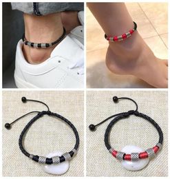 Anklets Women Men Beach Leather Beads Rope Chain Cuff Anklet Bracelet Jewelry Barefoot Accessories3220725