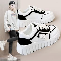 Casual Shoes 2024 Spring/Summer Muffin Bottom Heightened Color-Blocked Women's Sneakers Round Toe Breathable Tide