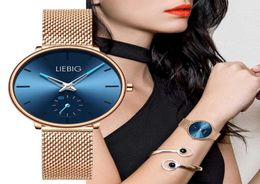 Wristwatches Ultra Thin Women Watch Quartz Wristwatch Waterproof Rose Gold Stainless Mesh Belt Fashion Ladies Clock Montre Femme 25752718