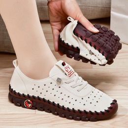 Casual Shoes Women's Single Women Retro Hand Sewing Comfortable Flat Outdoor Soft-soled Non-slip Loafers Sneakers