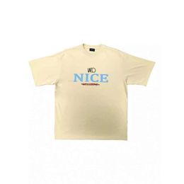 Designer Correct Version We11ddne New ALTIN Letter NICE Trendy Br Loose Cotton Couple Short Sleeved T-Shirt For Men Women