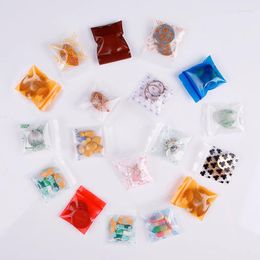 Storage Bags 100Pcs/Set 4x6cm Mini Cute Print Transparent Plastic Zipper For Food Jewellery Packaging Pouches