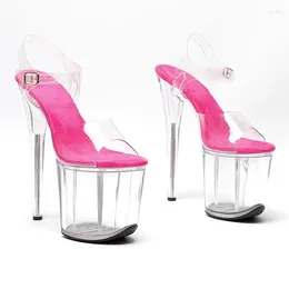 Dress Shoes 20cm/8inches Shiny PVC Upper Electroplate Platform High Heel Sandals Sexy Model Pole Dance 134