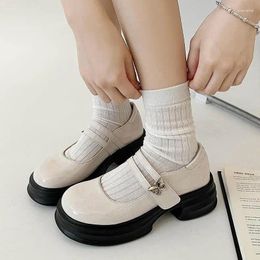 Casual Shoes Japanese Jk Platform Lolita Leather Female Summer Shallow Loafer 2024 Elegant Retro Chunky Heel Ladies Mary Jane