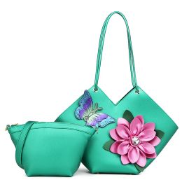 Buckets Women New Butterfly Flower Shoulder Bag Elegant Large Capacity Handbag Ethnic Girl Composite Bags Designer Handbags High Quality