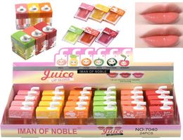 Lip Gloss Cute Juice Lipgloss 24 Piece Lot Cartoon High Shine Glossy Moisturizing Kawaii Lipstick Set7517368