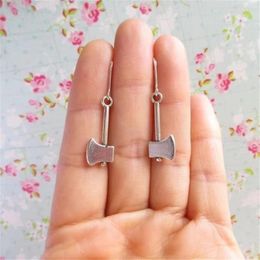 Dangle Earrings Miniature Axe Antique Silver Colour Hatchet Carpenter Tools Quirky Funny Jewellery Tool