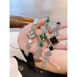 New High-end Luxury Jade Craft Women's Watch Delicate Chain Watch Waterproof Lucky Four-leaf Clover Watcha25 422